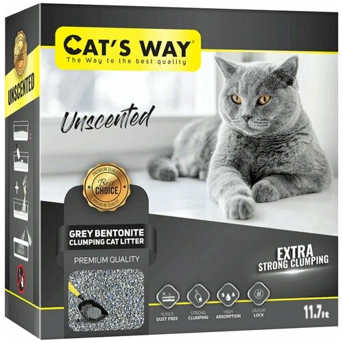  Cats way Box Sodium Grey Cat Litter       - - 11,7  ( )   -     , -,   