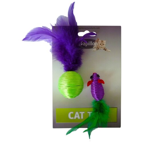  Papillon         5+4,  (Cat toy mouse 5 cm and ball 4 cm with feather on card) 240048 | Cat toy mouse 5 cm and ball 4 cm with feather on card, 0,016    -     , -,   