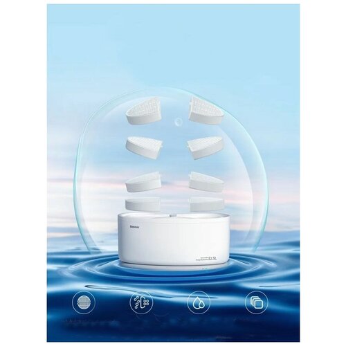       ,    Baseus Smart Pet Water Dispenser Filter Set (8 Pieces) White (ACLY010002)   -     , -,   