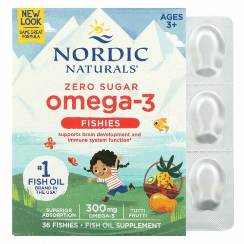  Nordic Naturals, Nordic Omega-3 Fishies,   -3,    2 ,  -, 300 , 36    -     , -  