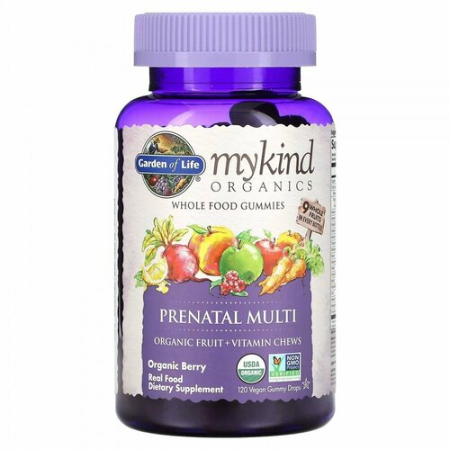  Garden of Life, MyKind Organics, Prenatal Multi, Organic Berry, 120 Vegan Gummy Drops   -     , -  