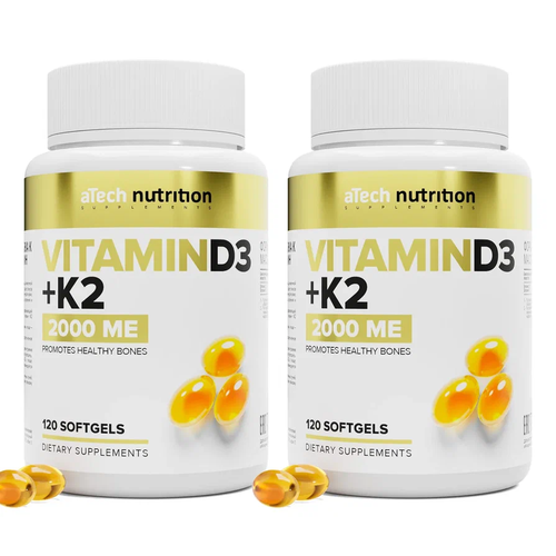   2   3 + 2 / VITAMIN D3+2 2000  aTech nutrition 120 + 120    -     , -  