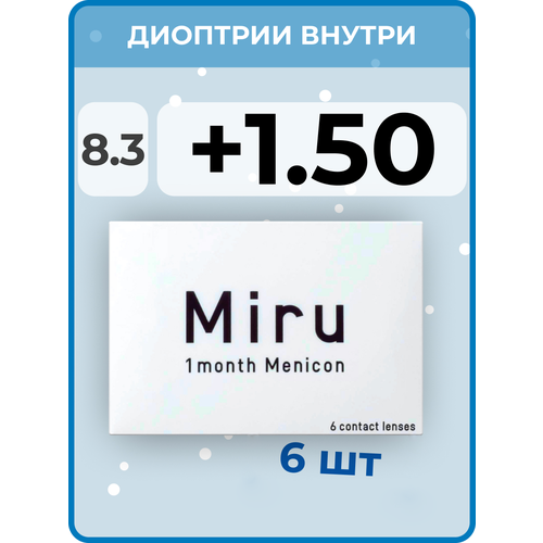    Menicon Miru 1month, 6 ., R 8,3, D +1,5, , 1 .   -     , -  