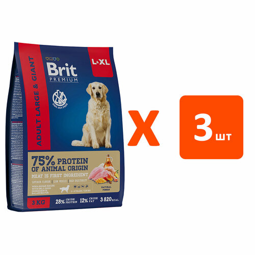  BRIT PREMIUM DOG ADULT LARGE & GIANT          (3   3 )   -     , -  