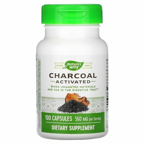 ���� Activated Charcoal 100 caps Grn Lid, ������ ������