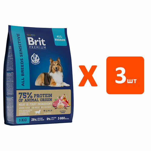  BRIT PREMIUM DOG ADULT SENSITIVE             (3   3 )   -     , -  