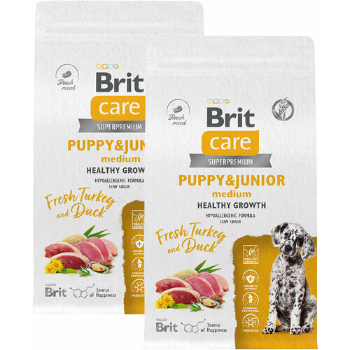  BRIT CARE DOG PUPPY & JUNIOR MEDIUM HEALTHY GROWTH         (3 + 3 )   -     , -  