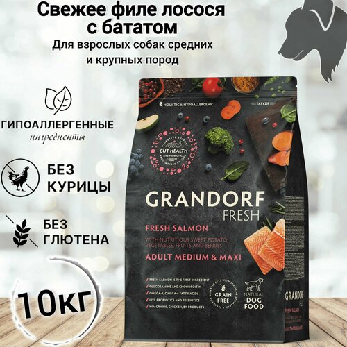      GRANDORF Fresh Dog Adult MED&MAXI Salmon&Sweet Potato (          ) 10    -     , -  