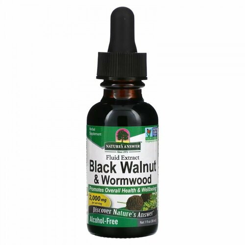 ���� Nature s Answer, Black Walnut & Wormwood, Fluid Extract, Alcohol-Free, 2,000 mg, 1 fl oz (30 ml), ������ ������