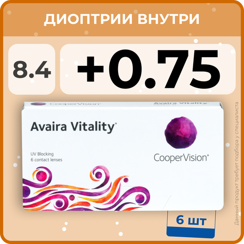    CooperVision Avaira Vitality, 6 ., R 8,4, D +0,75, , 1 .   -     , -  