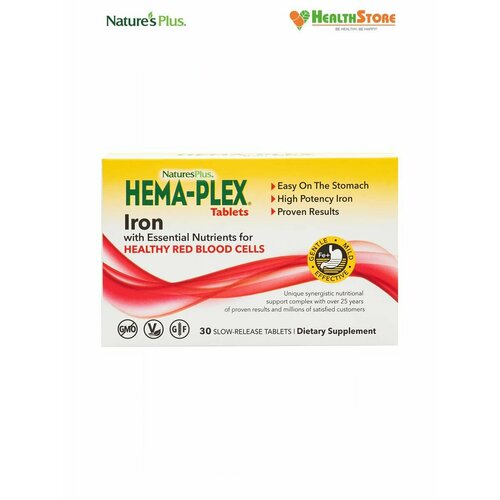  NaturesPlus HEMA-PLEX Iron Tablets Box 30 .  ,  30   -     , -  