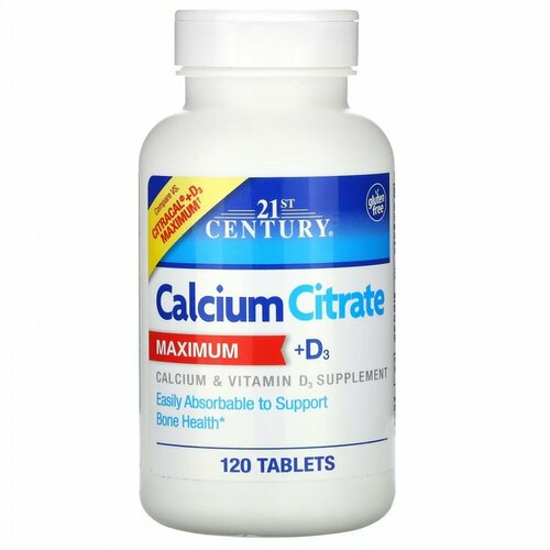  21st Century Calcium Citrate MAXIMUM + D3 120 .   -     , -  