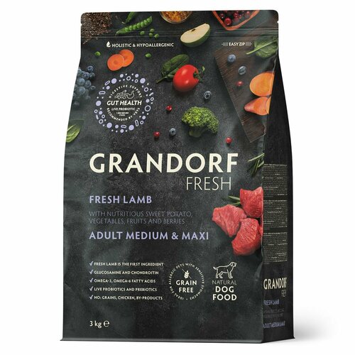  GRANDORF Fresh Dog Adult MED&MAXI Lamb&Sweet Potato (          ) 3    -     , -  