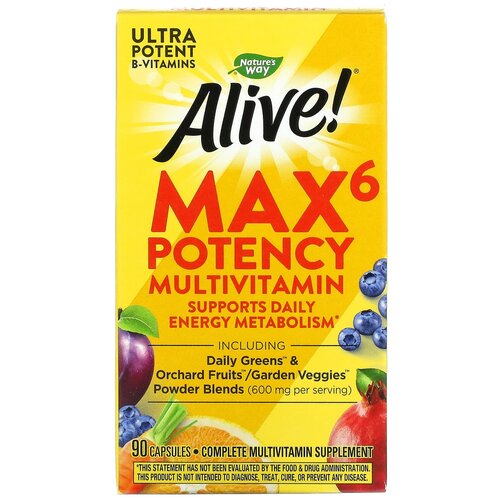 ���� Alive! Max6 Potency (� �������) Daily Multivitamin, 160 �, 90 ��., ������ ������