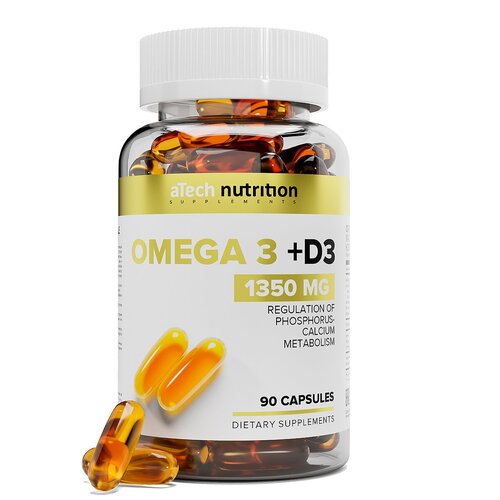 ���� ������� aTech Nutrition Omega 3 + D3, 1.4 �, 90 ��., ������ ������