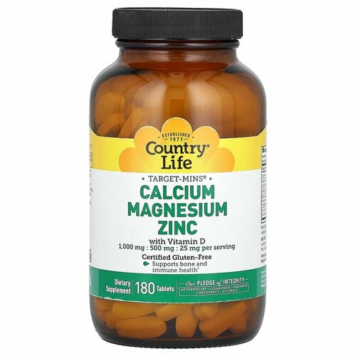  Country Life Target-Min Calcium Magnesium  Vitamin D3 - 180    -     , -  