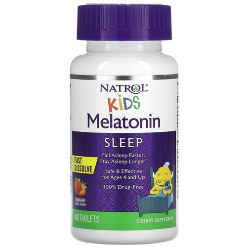 ���� �������� ����������� Natrol Kids Melatonin Fast Dissolve, 60 �, 40 ��., ������ ������