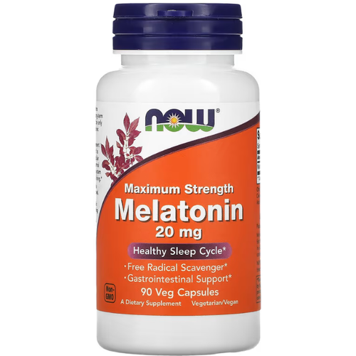   NOW Melatonin 20 mg 90 veg caps   -     , -  