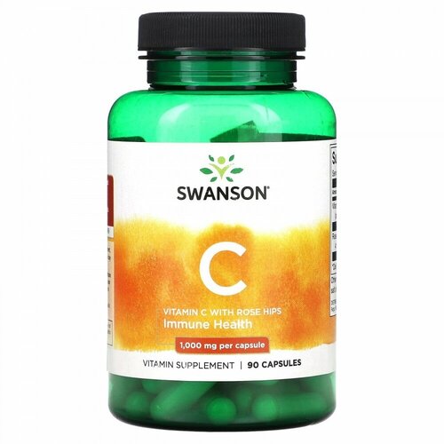  Swanson Vitamin C Rose Hips 1000mg 90 caps/       -     , -  