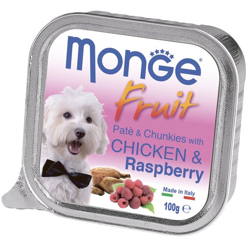      Monge Fruit Dog PATE & BOCCONCINI con POLLO & Lamponi,   , 64 .  100 