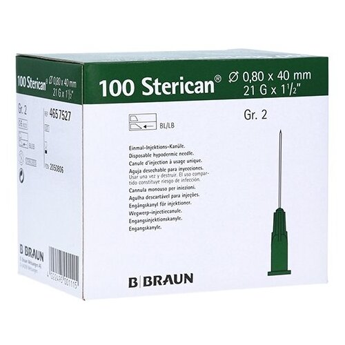 ���� ���� ������������ B. Braun Sterican, 40 �� x 0.8 ��, ������: 21G, 100 ��., ������ ������