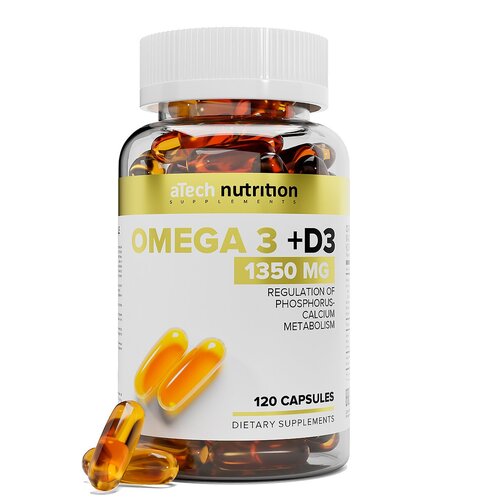 ���� ������� aTech Nutrition Omega 3 + D3, 1.4 �, 120 ��., ������ ������