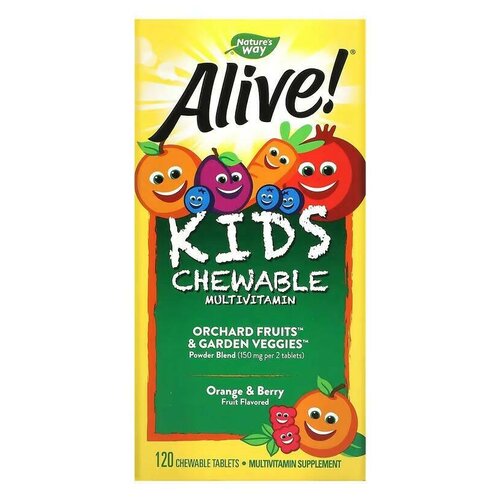   Nature's Way Alive! Kids chewable multivitamin, 250 , 120 .   -     , -  