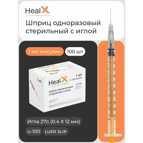      , 1   U-100 (27G 0.4  12 , luer slip) - 100  /    / HealX   -     , -  