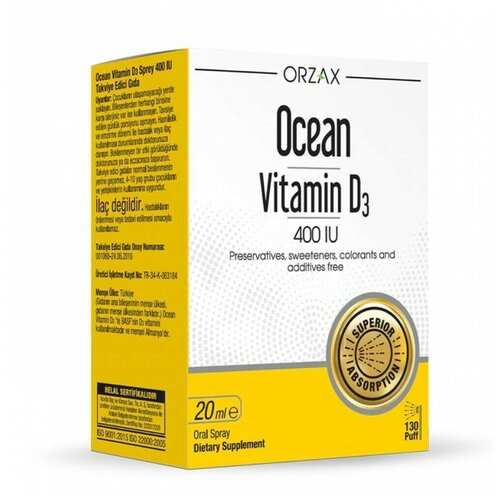  Orzax Ocean vitamin d3 400 iu 20ml spray   -     , -  