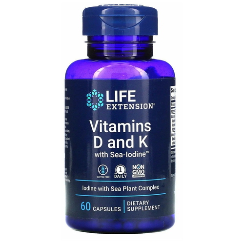   Life Extension Vitamins D and K with Sea-Iodine, 80 , 60 .   -     , -  