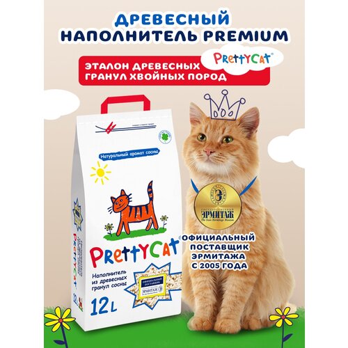 ���� ����������� ����������� PrettyCat Wood Granules, 12�, 1 ��., ������ ������