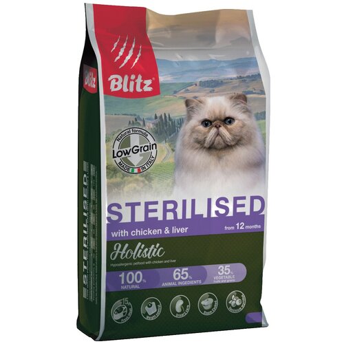  BLITZ HOLISTIC LOW-GRAIN ADULT CAT STERILISED CHICKEN & LIVER               (1,5 )   -     , -,   