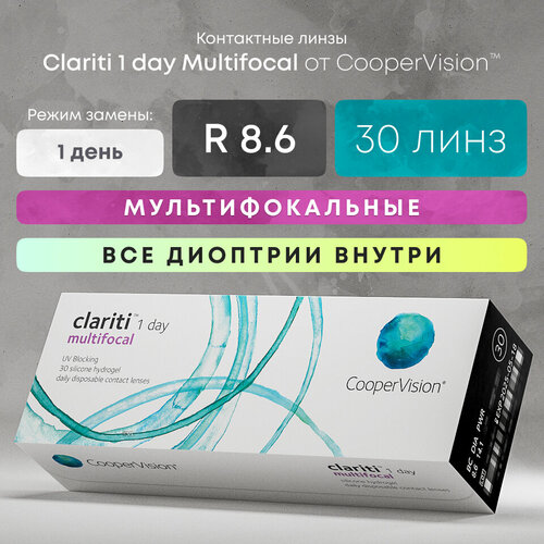    CooperVision Clariti 1 day Multifocal, 30 ., R 8,6, D -2,75, ADD: , , 1 .,  