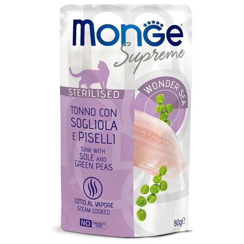      Monge Supreme cat sterilized TONNO con SOGLIOLA e PISELLI, ,      , 3 .  80    -     , -,   