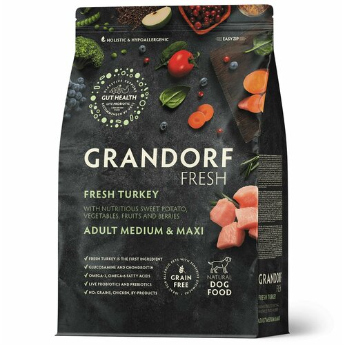  Grandorf FRESH Dog Adult MED&MAXI Turkey&Sweet Potato (         ) 10   -     , -  