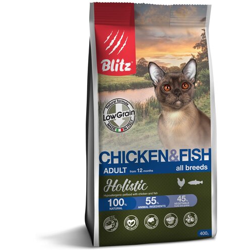  BLITZ HOLISTIC LOW-GRAIN ADULT CAT CHICKEN & FISH           (0,4 )   -     , -,   