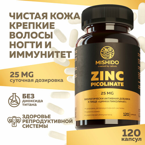 ���� ���� MISHIDO ��������� ����� 120 ������ Zinc Biocaps ��� ����������, �� �������, ������ ����, �������, ������� � �������� ����, ����� � ������, ������ ������