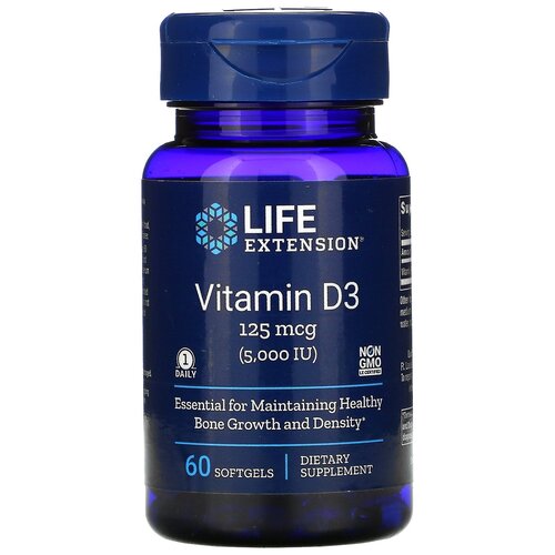   Life Extension Vitamin D3, 40 , 100 , 5000 , 60 .   -     , -  