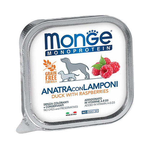      Monge Dog Monoprotein ANATRA con LAMPONI, , ,  , 150    -     , -,   