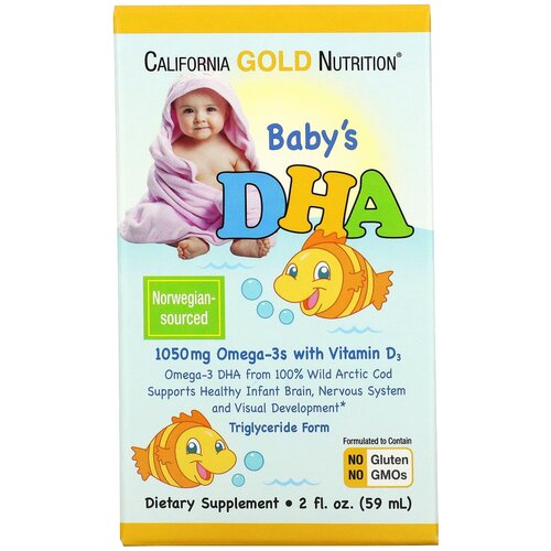  California Gold Nutrition Baby's DHA Omega-3 with vitamin D3 ., 59 , 270    -     , -  