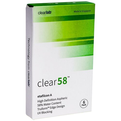 ���� ���������� ����� Clearlab Clear 58, 14 ��, 6 ��., R 8,3, D -4, ����������, 1 ��., ������ ������