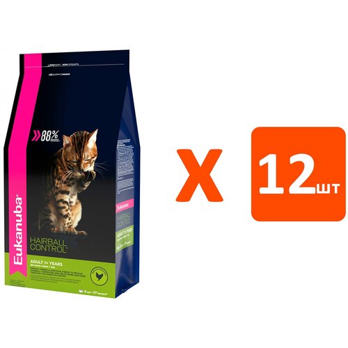  EUKANUBA ADULT HAIRBALL CONTROL/INDOOR         (0,4   12 )