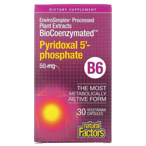 ���� ������� Natural Factors BioCoenzymated B6 Pyridoxal 5'-Phosphate, 90 �, 50 ��, 30 ��., ������ ������