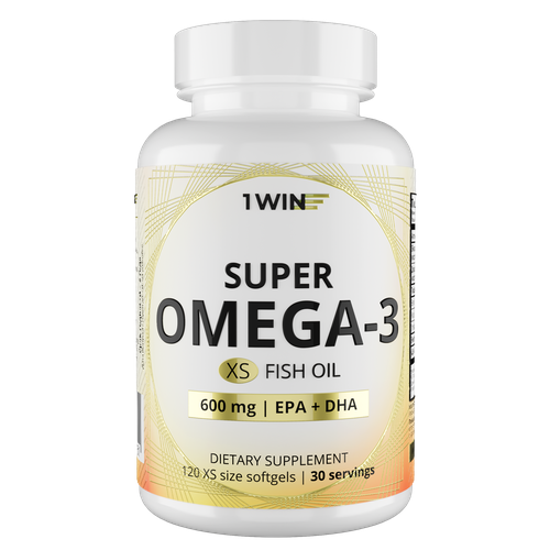 ���� ����� 3 � ���� �������� 600 ��, 1WIN Super Omega-3 XS, 120 ������, ������ ������