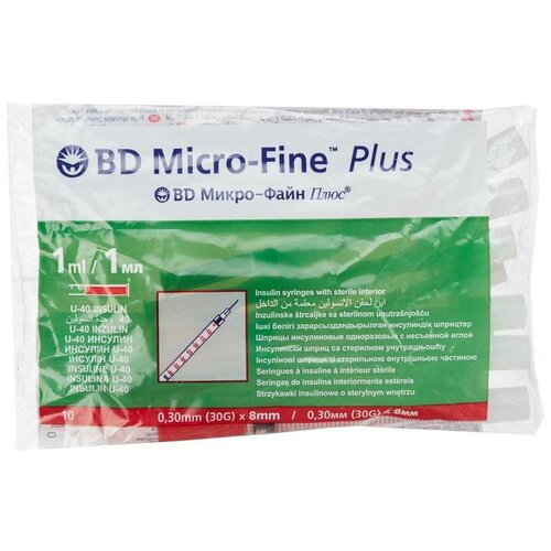    BD Micro-fine plus U-40 , 8  x 0.3 , : 30G, 10 .   -     , -  