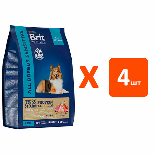  BRIT PREMIUM DOG ADULT SENSITIVE             1   4    -     , -  