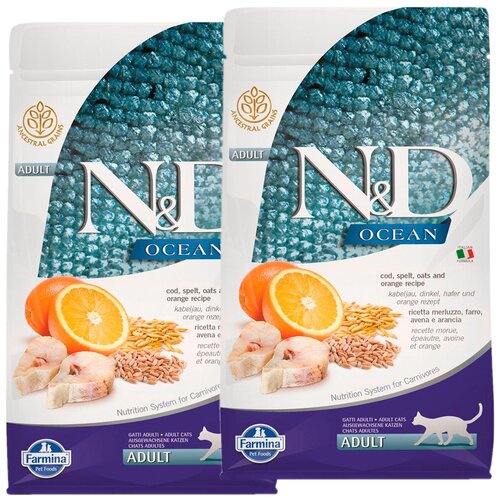  FARMINA CAT N&D OCEAN CODFISH SPELT OATS & ORANGE      , ,    (0,3 + 0,3 )   -     , -,   