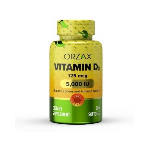 ���� ������� �3 (Vitamin D3) 5000 ��, ORZAX, 360 ������, ������ ������
