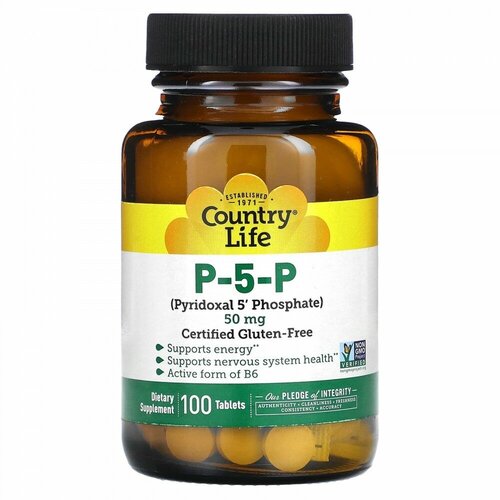  Country Life P-5-P (Pyridoxal 5' Phosphate) -5- (-5'-) 50  100    -     , -  