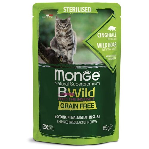      Monge Cat BWILD Grain Free Sterilised CINGHIALE con ORTAGGI, , , , 85  (  )   -     , -,   